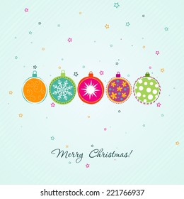 Template Christmas greeting card, vector illustration