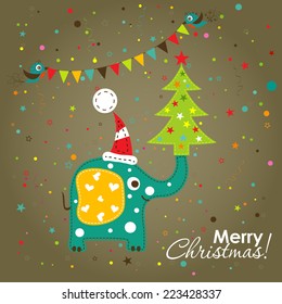 Template Christmas greeting card,  vector illustration