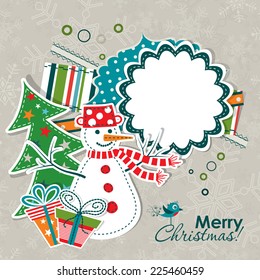 Tarjeta de felicitación de navidad de plantilla, ilustración vectorial