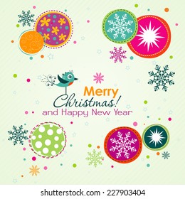 Template Christmas greeting card, vector illustration