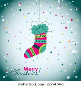 Template Christmas greeting card, vector illustration