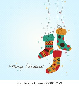 Plantilla tarjeta de felicitación de Navidad, ilustración vectorial