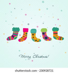 Plantilla tarjeta de felicitación de Navidad, ilustración vectorial