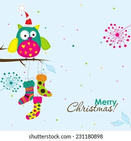 Plantilla tarjeta de felicitación de Navidad, ilustración vectorial