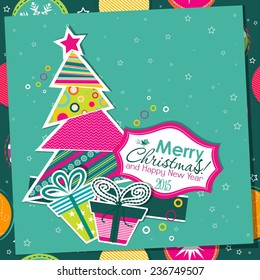 Template Christmas greeting card, vector illustration