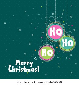 Plantilla tarjeta de felicitación de Navidad, ilustración vectorial
