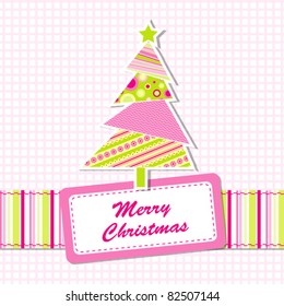 Tarjeta de felicitación de navidad de plantilla, ilustración vectorial, eps10