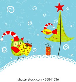 Tarjeta de felicitación de navidad de plantilla, ilustración vectorial