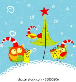 Tarjeta de felicitación de navidad de plantilla, ilustración vectorial