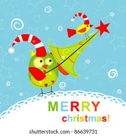 Tarjeta de felicitación de navidad de plantilla, ilustración vectorial