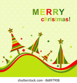 Template christmas greeting card, vector illustration