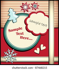 Template Christmas Grußkarte, Vektorillustration