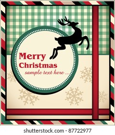 Template Christmas greeting card, vector illustration
