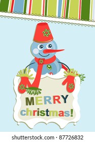 Template christmas greeting card, vector illustration