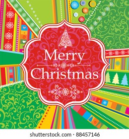 Template Christmas greeting card. Vector illustration