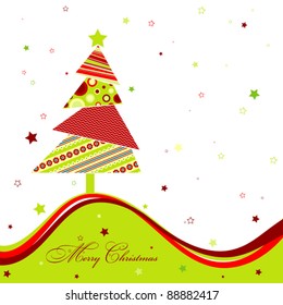 Template christmas greeting card, vector illustration