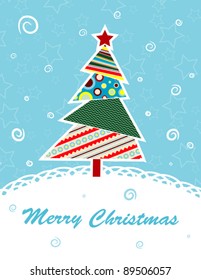 Template christmas greeting card, vector illustration