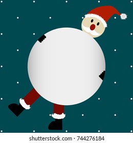 Template for christmas invitation with funny santa claus
