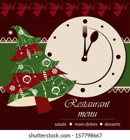 Template of a christmas menu
