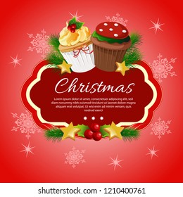 template christmas with muffin and cupcake