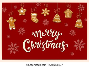 template for christmas and new year card in cartoon style. funny santa claus and items