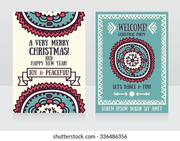 template for Christmas party invitation, vector illustration