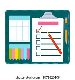 Template of claim form. Flat vector cartoon illustration. Objects isolated on white background.