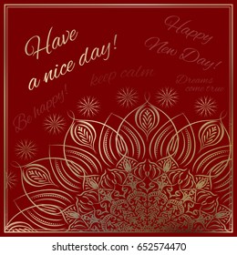 The template for the classic greeting cards with ornamental pattern for greeting cards