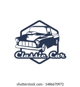 A template of classic or vintage or retro car logo design. vintage style