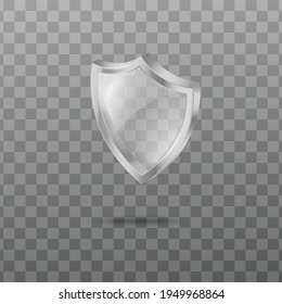 Template of clear glass or acrylic shield realistic vector illustration isolated.