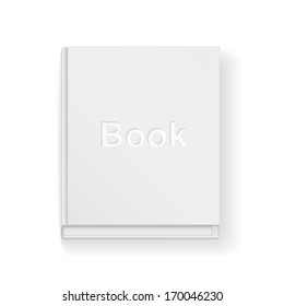 Template Of A Closed Book On White Background, Top View, Vector Eps10 Illustration