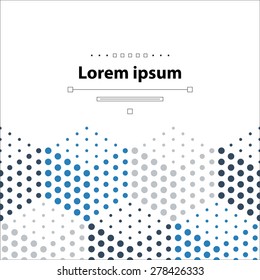 template with close-up gray and blue dotted cubical pattern