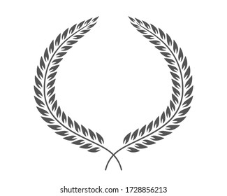 Plantilla para el escudo de armas de las ramas del laurel. Ilustración vectorial.