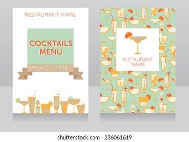 template for cocktails menu, vector illustration 