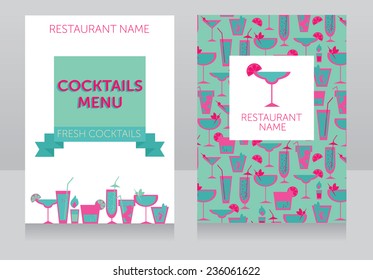 template for cocktails menu, vector illustration 
