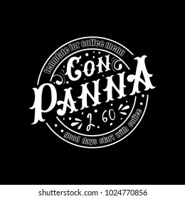 Template for coffee menu.Con Panna.