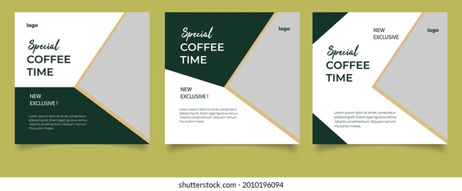 Template for coffee roasters website. Vector illustration with espresso, fresh roasted coffee beans and plant.