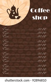 Template of a coffee shop