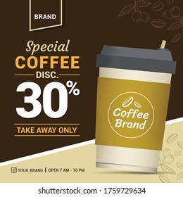 Template Coffee Shop Post Square Banner For Social Media