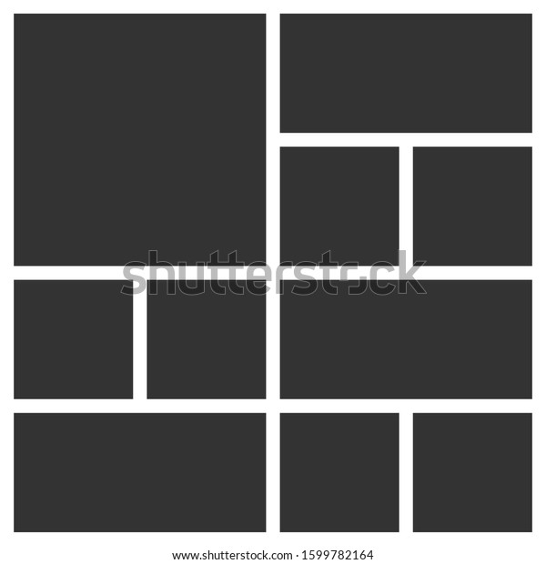Download Template Collage 10 Frames Photos Poster Stock Vector Royalty Free 1599782164 PSD Mockup Templates