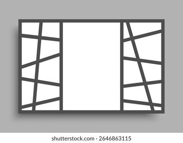 Colagem de modelo de 21 quadros, fotos, imagens, ilustrações, imagens. Quadro vetorial para imagem, apresentação. Colagem simples com 21 partes para álbum de fotos. Moderna maquete minimalista para foto