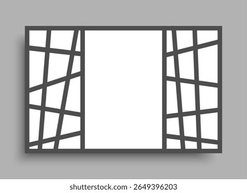 Template collage of 31 frames, photos, pictures, illustrations, images. Vector frame for picture, presentation. Simple collage with 31 parts for photo album. Modern minimalist mockup for photo