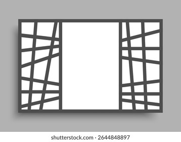 Template collage of 43 frames, photos, pictures, illustrations, images. Vector frame for picture, presentation. Simple collage with 43 parts for photo album. Modern minimalist mockup for photo