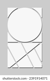 Template collage of eight frames, photos, pictures, illustrations, images. Vector frame for picture, presentation. Simple collage with 8 parts for photo album. Modern minimalist mockup for photo