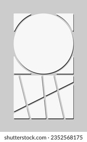 Template collage of nine frames, photos, pictures, illustrations, images. Vector frame for picture, presentation. Simple collage with 9 parts for photo album. Modern minimalist mockup for photo