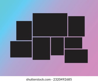 Template collage photo, Vector collage photo frame