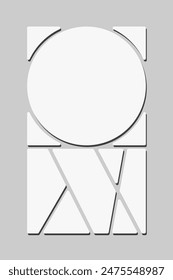 Collage de Plantilla de siete marcos, Fotos, imágenes, ilustraciones, Imágenes. Marco de Vector para la imagen, presentación. Simple collage con 7 partes para álbum de fotos. Maqueta minimalista moderna para la foto