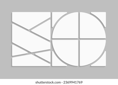 Template collage of ten frames, photos, pictures, illustrations, images. Vector frame for picture, presentation. Simple collage with 10 parts for photo album. Modern minimalist mockup for photo