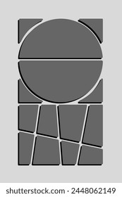 Template collage of ten frames, photos, pictures, illustrations, images. Vector frame for picture, presentation. Simple collage with 10 parts for photo album. Modern minimalist mockup for photo