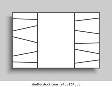Template collage of thirteen frames, photos, pictures, illustrations, images. Vector frame for picture, presentation. Simple collage with 13 parts for photo album. Modern minimalist mockup for photo